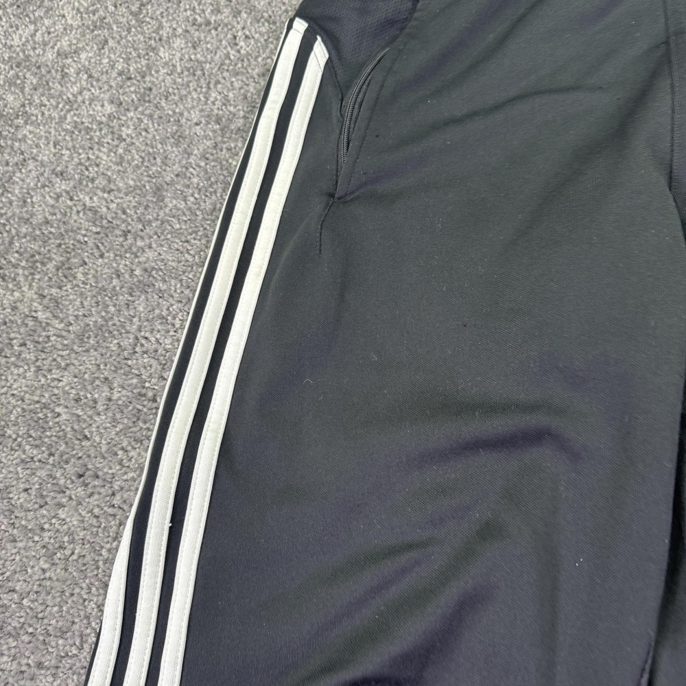 Adidas Track Pants Mens Medium Black Knit Elastic Waist Zip Hem 3 Stripe Logo - Picture 7 of 15